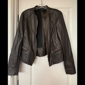 WHBM chocolate waxed jacket